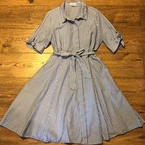 Striped Calvin Klein Shirt Dress
